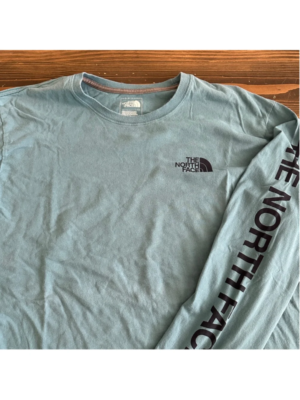The North Face Long Sleeve Tee Mens XL Teal Logo Graphic Shirt